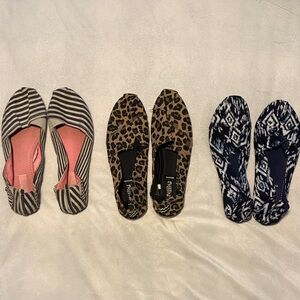Mad Love Women's Moccasins - Striped, Leopard, and Blue Pattern